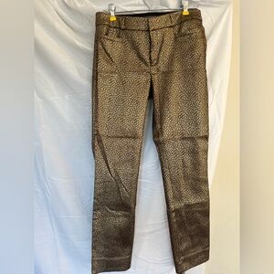 Banana Republic Metallic Bronze Textured Ankle Formal Pants SLOAN Women’s Size 2